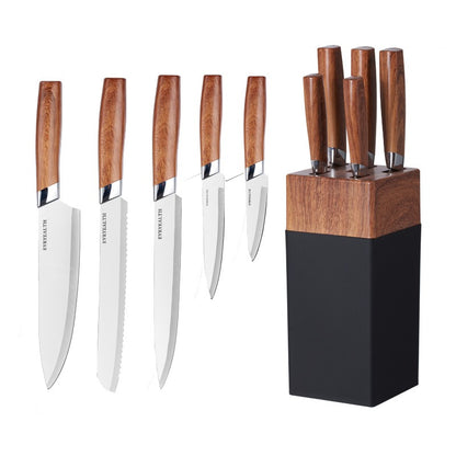 Stainless Steel Knife Wooden Handle Knife Set Kitchen Six-Piece Set Kitchen Knife Fruit Knife Gift Set Knife