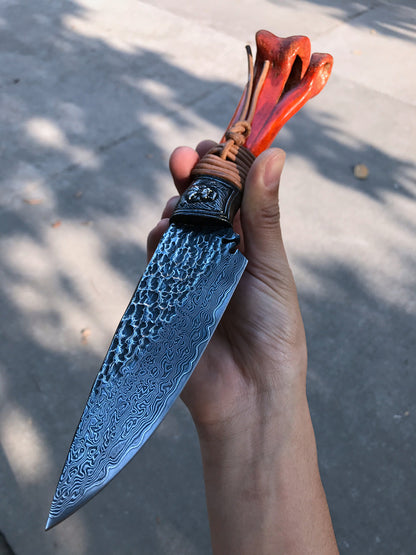 Indian Hand Forged Patterned Steel Knife