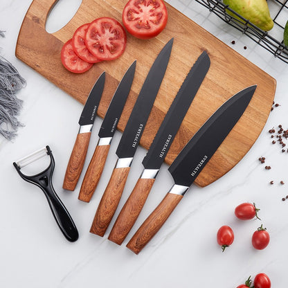 Stainless Steel Knife Wooden Handle Knife Set Kitchen Six-Piece Set Kitchen Knife Fruit Knife Gift Set Knife