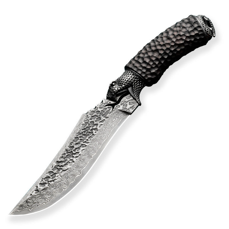 Damascus Steel Handmade High Hardness Outdoor Wilderness Survival Knife