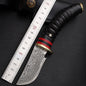 Handforged Damascus Hunting Knife Fixed Knife Antler Damascus Steel Straight Knife Outdoor Camping Tactical Knife