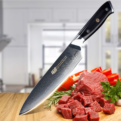 G10 Handle Damascus Slicing Knife Broken Pattern Chef Knife Household Kitchen Knife Utility Fish Fillet Knife