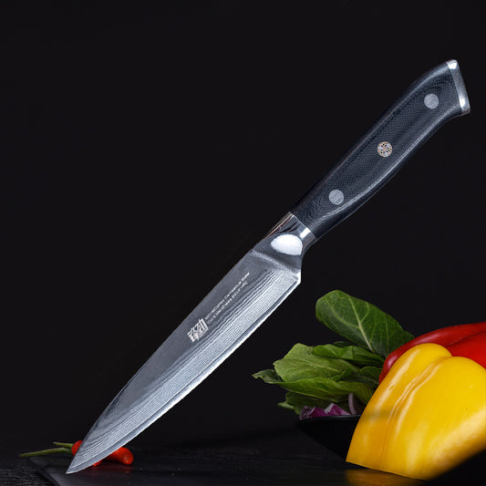 Damascus 5 Inch Fruit Knife G10 Handle Multi-Purpose Knife Peeling Knife