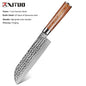 Gold Color Wooden Handle Hammer Pattern Damascus Kitchen Knife Kitchen Knife Set Bread Knife Fruit Knife Household Chef Knife