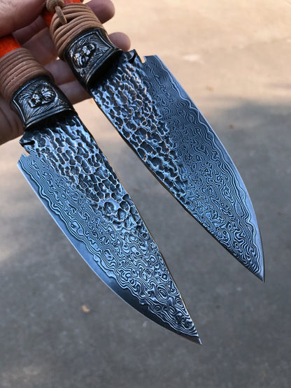 Indian Hand Forged Patterned Steel Knife