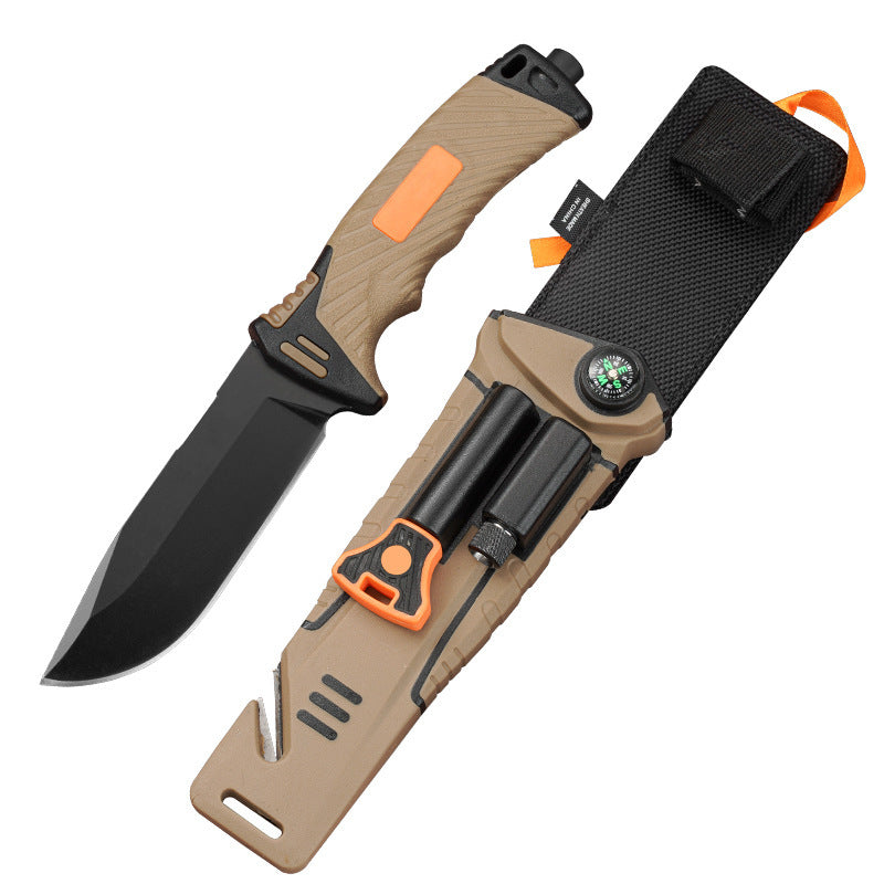 Outdoor High Hardness Straight Knife Outdoor Knife Tactical Knife Self-defense Knife